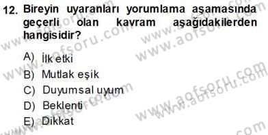 Tüketici Davranışları Dersi 2013 - 2014 Yılı (Vize) Ara Sınavı 12. Soru