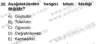 Tüketici Davranışları Dersi 2013 - 2014 Yılı (Vize) Ara Sınavı 20. Soru