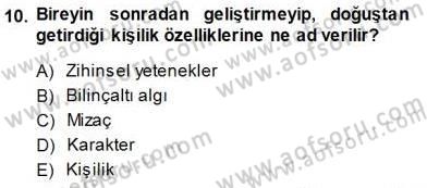 Tüketici Davranışları Dersi 2013 - 2014 Yılı (Final) Dönem Sonu Sınav Soruları 10. Soru