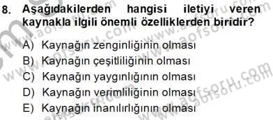 Tüketici Davranışları Dersi 2013 - 2014 Yılı (Final) Dönem Sonu Sınav Soruları 8. Soru