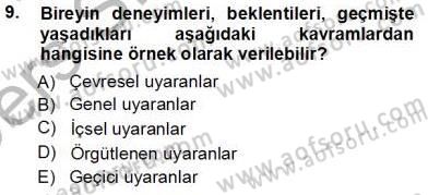 Tüketici Davranışları Dersi 2013 - 2014 Yılı Tek Ders Sınavı 9. Soru