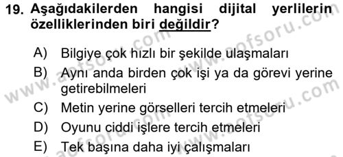 Tüketici Davranışları Dersi 2016 - 2017 Yılı (Final) Dönem Sonu Sınav Soruları 19. Soru
