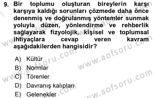 Tüketici Davranışları Dersi 2017 - 2018 Yılı (Final) Dönem Sonu Sınav Soruları 9. Soru