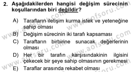 Tüketici Davranışları Dersi 2019 - 2020 Yılı (Vize) Ara Sınav Soruları 2. Soru