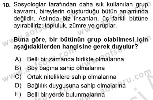 Tüketici Davranışları Dersi 2019 - 2020 Yılı (Final) Dönem Sonu Sınavı 10. Soru