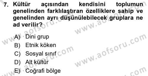 Tüketici Davranışları Dersi 2019 - 2020 Yılı (Final) Dönem Sonu Sınavı 7. Soru