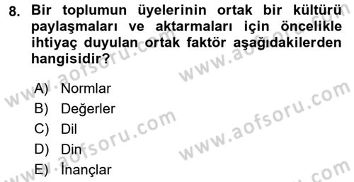 Tüketici Davranışları Dersi 2019 - 2020 Yılı (Final) Dönem Sonu Sınavı 8. Soru