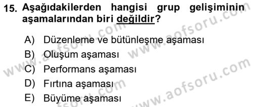 Tüketici Davranışları Dersi 2020 - 2021 Yılı Yaz Okulu Sınav Soruları 15. Soru