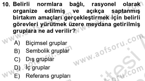 Tüketici Davranışları Dersi 2021 - 2022 Yılı (Final) Dönem Sonu Sınav Soruları 10. Soru