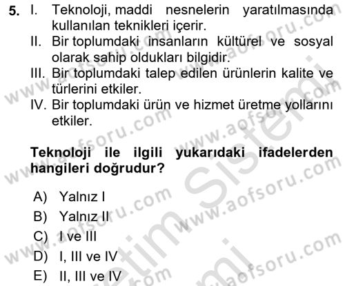 Tüketici Davranışları Dersi 2021 - 2022 Yılı (Final) Dönem Sonu Sınav Soruları 5. Soru