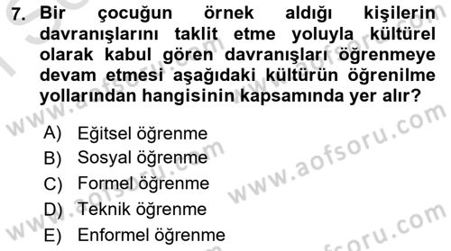 Tüketici Davranışları Dersi 2021 - 2022 Yılı (Final) Dönem Sonu Sınav Soruları 7. Soru