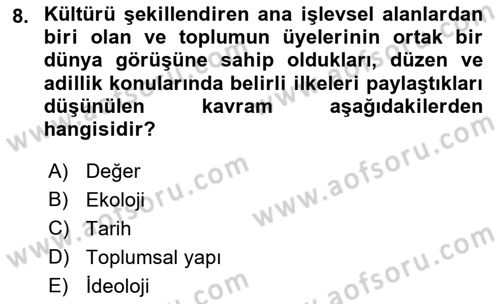 Tüketici Davranışları Dersi 2021 - 2022 Yılı (Final) Dönem Sonu Sınav Soruları 8. Soru