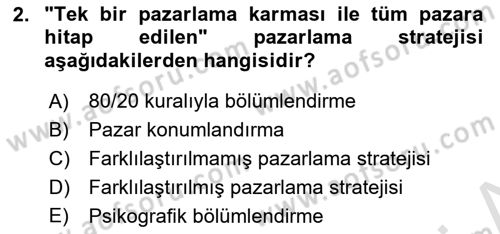 Tüketici Davranışları Dersi 2022 - 2023 Yılı (Final) Dönem Sonu Sınav Soruları 2. Soru