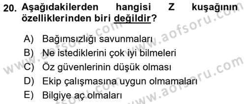 Tüketici Davranışları Dersi 2022 - 2023 Yılı (Final) Dönem Sonu Sınav Soruları 20. Soru