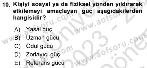 Tüketici Davranışları Dersi 2023 - 2024 Yılı (Final) Dönem Sonu Sınav Soruları 10. Soru