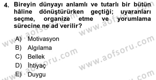 Tüketici Davranışları Dersi 2023 - 2024 Yılı (Final) Dönem Sonu Sınav Soruları 4. Soru