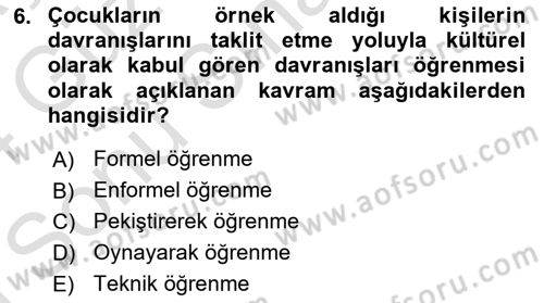 Tüketici Davranışları Dersi 2023 - 2024 Yılı (Final) Dönem Sonu Sınav Soruları 6. Soru