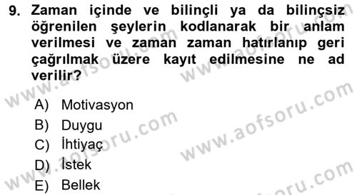 Tüketici Davranışları Dersi 2023 - 2024 Yılı Yaz Okulu Sınav Soruları 9. Soru