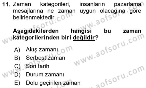 Tüketici Davranışları Dersi 2024 - 2025 Yılı (Vize) Ara Sınav Soruları 11. Soru