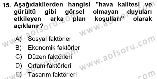 Tüketici Davranışları Dersi 2024 - 2025 Yılı (Vize) Ara Sınav Soruları 15. Soru