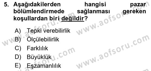 Tüketici Davranışları Dersi 2024 - 2025 Yılı Yaz Okulu Sınav Soruları 5. Soru