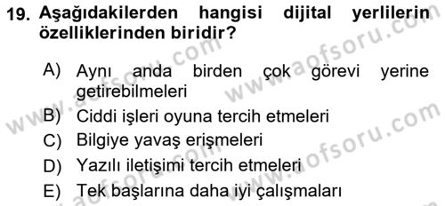 Tüketici Davranışları Dersi 2025 - 2026 Yılı (Final) Dönem Sonu Sınav Soruları 19. Soru