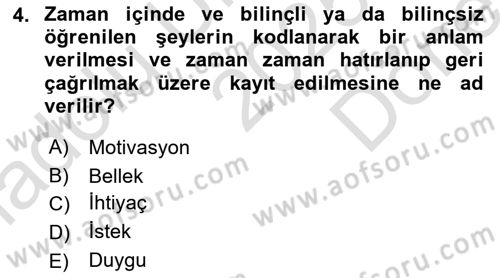 Tüketici Davranışları Dersi 2025 - 2026 Yılı (Final) Dönem Sonu Sınav Soruları 4. Soru