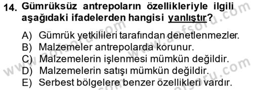 Uluslararası Pazarlama Dersi 2012 - 2013 Yılı (Final) Dönem Sonu Sınav Soruları 14. Soru