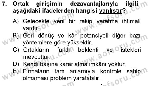 Uluslararası Pazarlama Dersi 2012 - 2013 Yılı (Final) Dönem Sonu Sınav Soruları 7. Soru