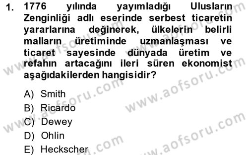 Uluslararası Pazarlama Dersi 2013 - 2014 Yılı (Vize) Ara Sınav Soruları 1. Soru