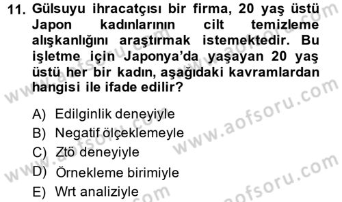 Uluslararası Pazarlama Dersi 2013 - 2014 Yılı (Vize) Ara Sınav Soruları 11. Soru