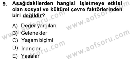 Uluslararası Pazarlama Dersi 2013 - 2014 Yılı (Vize) Ara Sınav Soruları 9. Soru