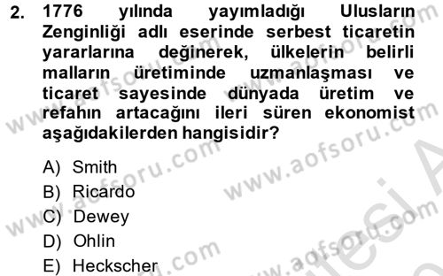 Uluslararası Pazarlama Dersi 2013 - 2014 Yılı Tek Ders Sınav Soruları 2. Soru