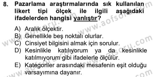 Uluslararası Pazarlama Dersi 2013 - 2014 Yılı Tek Ders Sınav Soruları 8. Soru