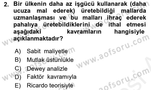 Uluslararası Pazarlama Dersi 2015 - 2016 Yılı (Vize) Ara Sınav Soruları 2. Soru