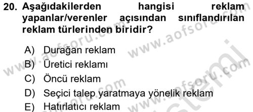 Uluslararası Pazarlama Dersi 2015 - 2016 Yılı (Final) Dönem Sonu Sınav Soruları 20. Soru