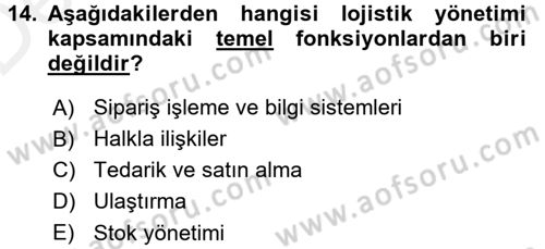 Uluslararası Pazarlama Dersi 2015 - 2016 Yılı Tek Ders Sınav Soruları 14. Soru