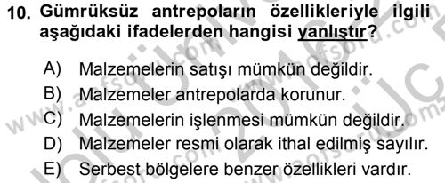 Uluslararası Pazarlama Dersi 2016 - 2017 Yılı 3 Ders Sınav Soruları 10. Soru