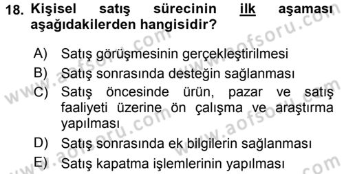 Uluslararası Pazarlama Dersi 2016 - 2017 Yılı 3 Ders Sınav Soruları 18. Soru