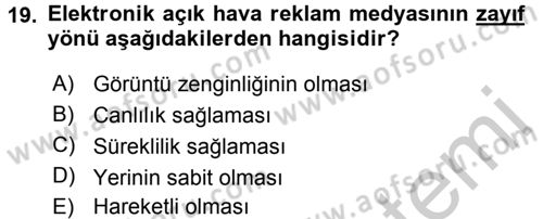 Uluslararası Pazarlama Dersi 2016 - 2017 Yılı 3 Ders Sınav Soruları 19. Soru