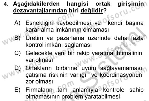 Uluslararası Pazarlama Dersi 2016 - 2017 Yılı 3 Ders Sınav Soruları 4. Soru