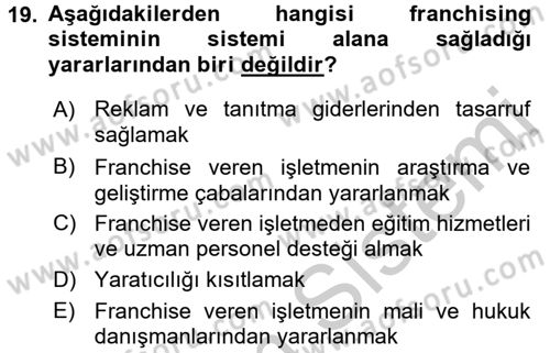 Uluslararası Pazarlama Dersi 2016 - 2017 Yılı (Vize) Ara Sınav Soruları 19. Soru