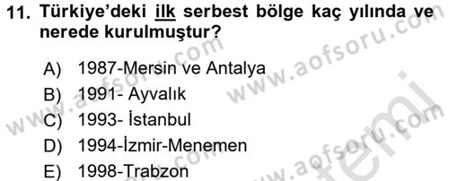 Uluslararası Pazarlama Dersi 2016 - 2017 Yılı (Final) Dönem Sonu Sınav Soruları 11. Soru