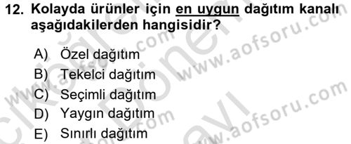 Uluslararası Pazarlama Dersi 2016 - 2017 Yılı (Final) Dönem Sonu Sınav Soruları 12. Soru