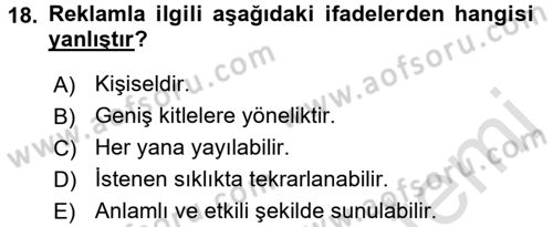 Uluslararası Pazarlama Dersi 2016 - 2017 Yılı (Final) Dönem Sonu Sınav Soruları 18. Soru