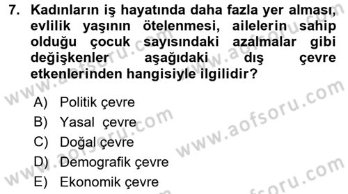 Uluslararası Pazarlama Dersi 2017 - 2018 Yılı (Vize) Ara Sınav Soruları 7. Soru