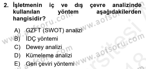 Uluslararası Pazarlama Dersi 2017 - 2018 Yılı (Final) Dönem Sonu Sınavı 2. Soru