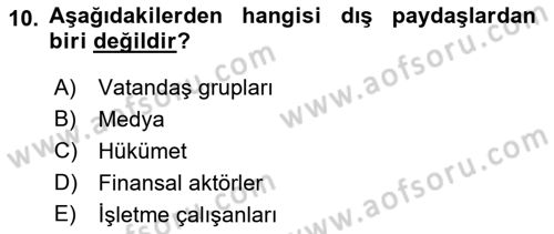 Uluslararası Pazarlama Dersi 2018 - 2019 Yılı (Vize) Ara Sınav Soruları 10. Soru