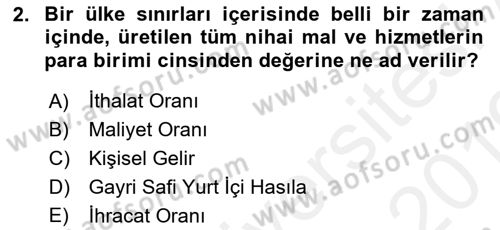 Uluslararası Pazarlama Dersi 2018 - 2019 Yılı (Vize) Ara Sınav Soruları 2. Soru
