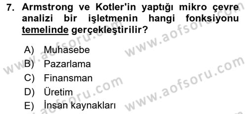 Uluslararası Pazarlama Dersi 2018 - 2019 Yılı (Vize) Ara Sınav Soruları 7. Soru
